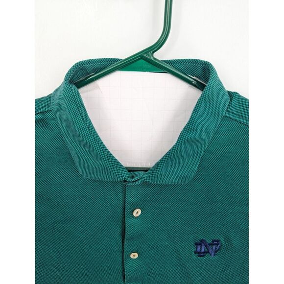 GOLD x PETER MILLAR x NOTRE DAME Men's Large Cotton Polo Shirt Green Golf IRISH - Picture 4 of 6